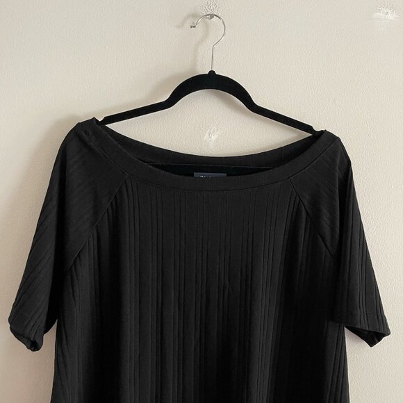 ModCloth Women 1X Black Stretch Bateau So Beautiful Ribbed Short Sleeve Top NWT - Picture 5 of 12